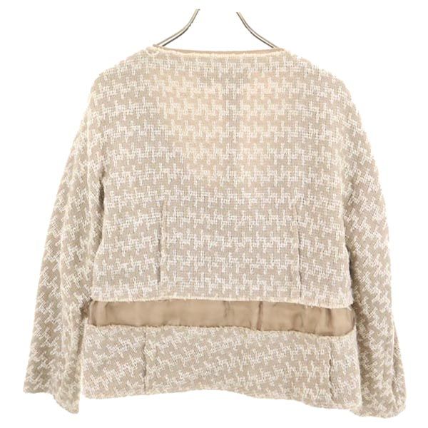 MARNI マルニ イタリア製 リネンブレンド ノーカラージャケット 42 グレージュ系 レディース