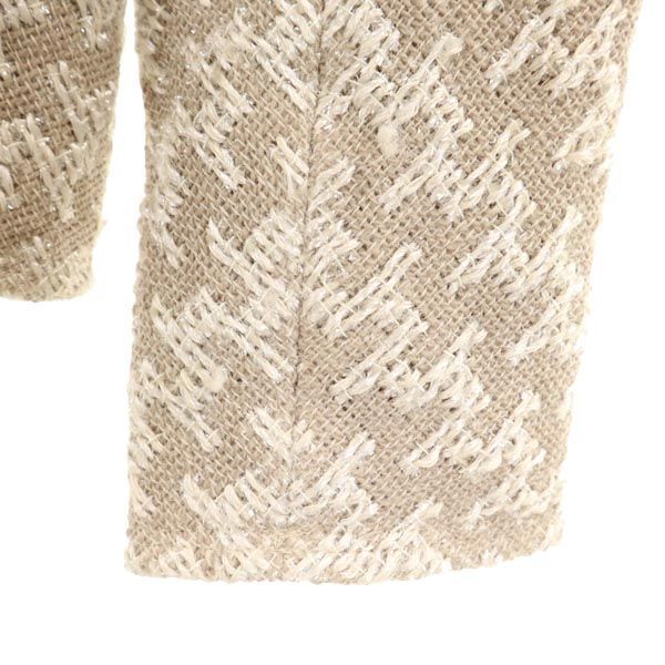 MARNI マルニ イタリア製 リネンブレンド ノーカラージャケット 42 グレージュ系 レディース