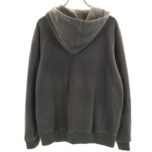 バートン スノーボード 長袖 スウェット ジップパーカー S グレー×グリーン BURTON メンズ