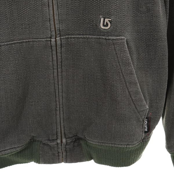 バートン スノーボード 長袖 スウェット ジップパーカー S グレー×グリーン BURTON メンズ