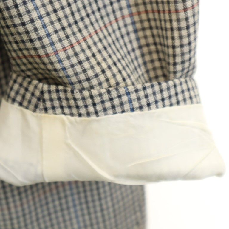 Burberrys バーバリーズ 三陽商会 日本製 チェック柄 リネンブレンド ウール テーラードジャケット 100-90-180 AB7 グレー系 メンズ