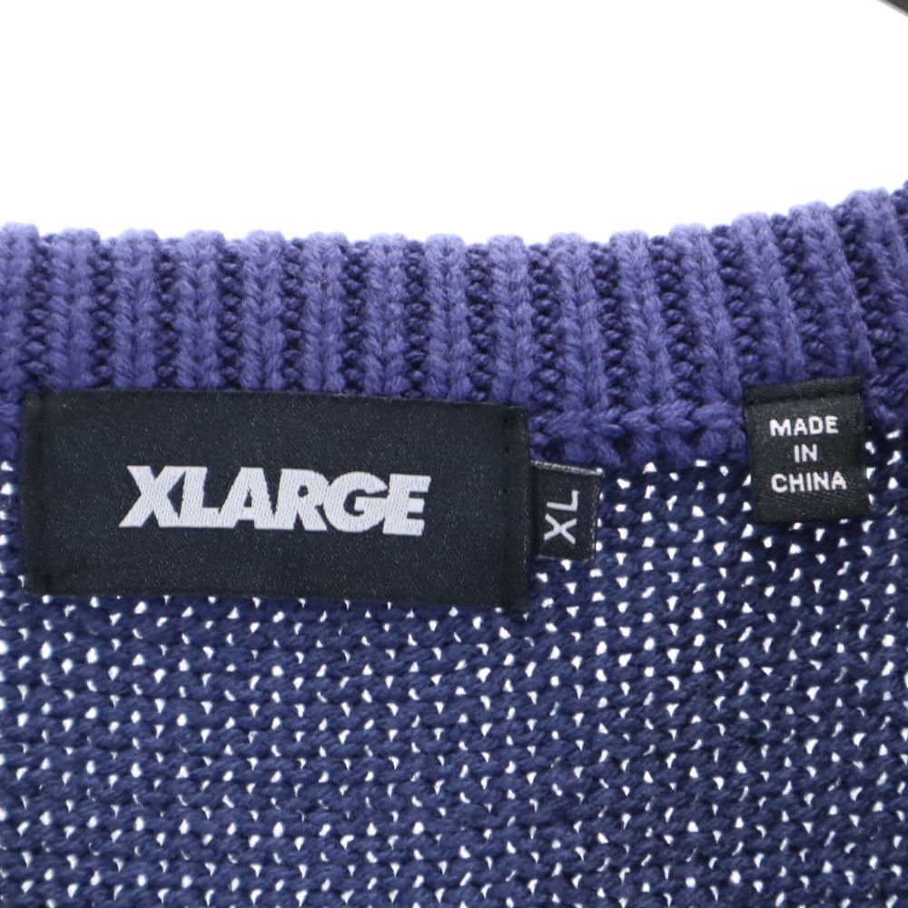 XLARGE エクストララージ ニット Vネック ベスト XL ネイビー系 メンズ