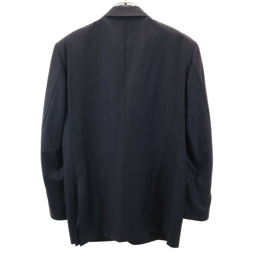 Durban ダーバン ウール ストライプ テーラードジャケット 98AB6 ブラック系 日本製 メンズ