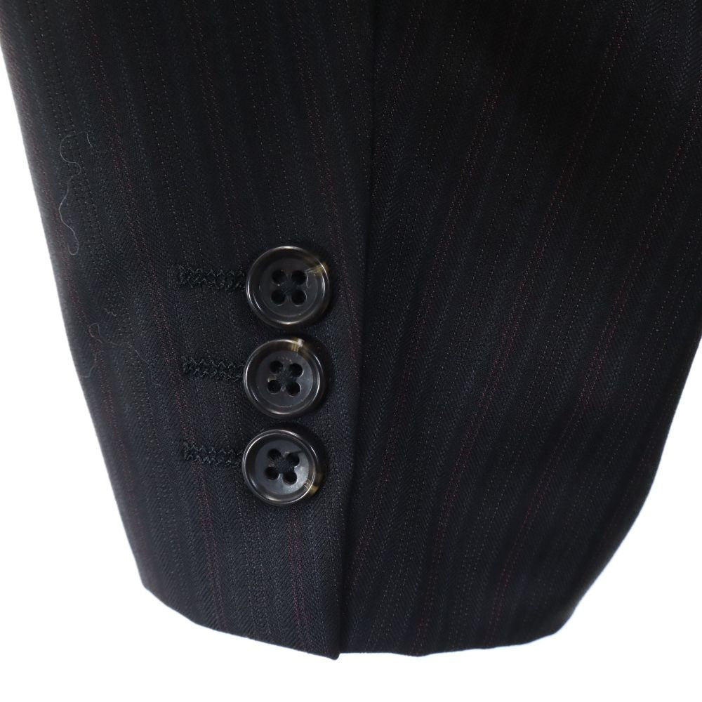 Durban ダーバン ウール ストライプ テーラードジャケット 98AB6 ブラック系 日本製 メンズ