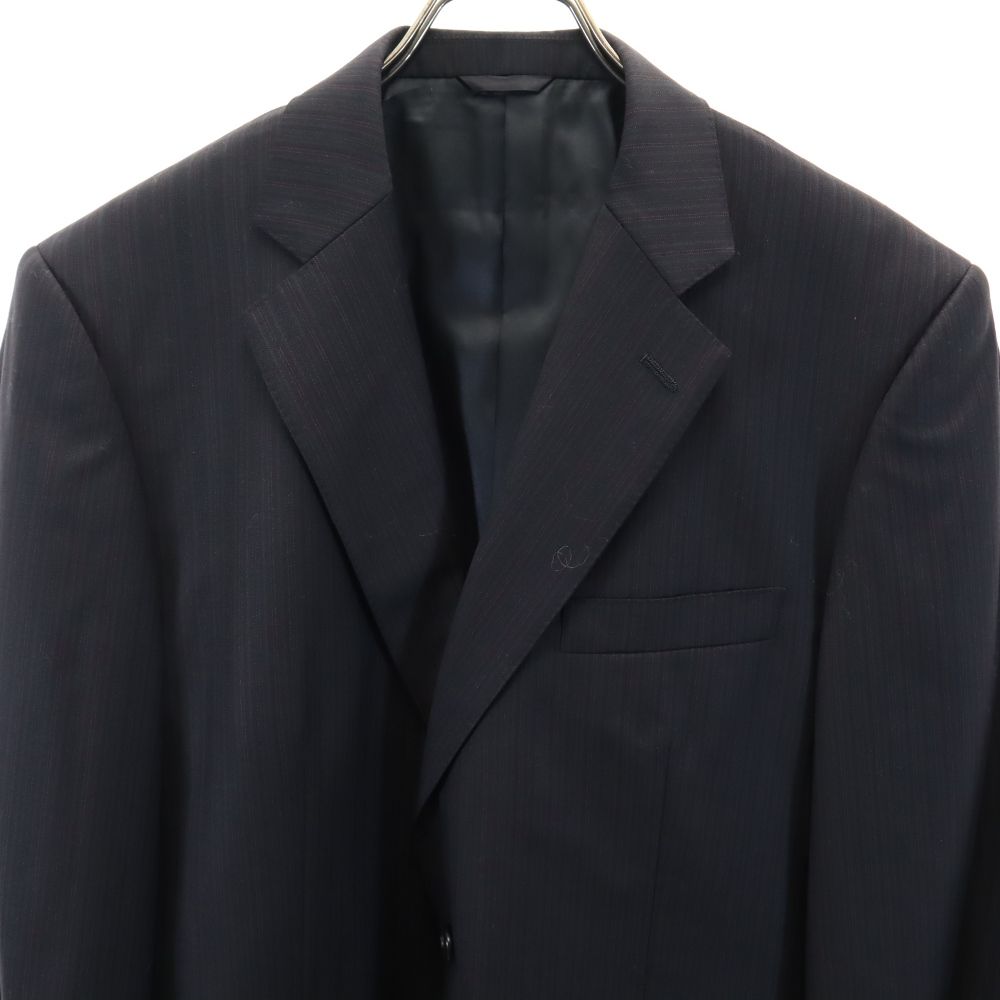 Durban ダーバン ウール ストライプ テーラードジャケット 98AB6 ブラック系 日本製 メンズ