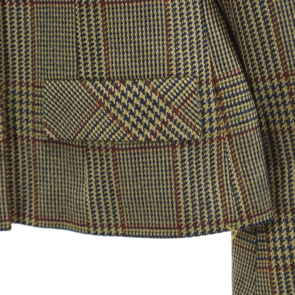 アクアスキュータム 英国製 チェック ウール テーラードジャケット ブラウン系 Aquascutum レディース