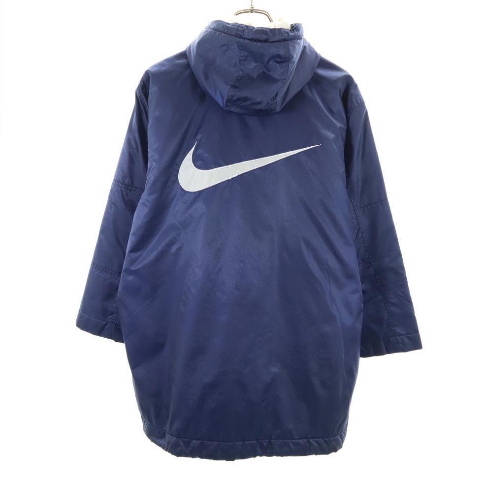 NIKE ナイキ 90s 00s 白タグ オールド トレーニング ベンチコート L(14/16) ネイビー フード キッズ