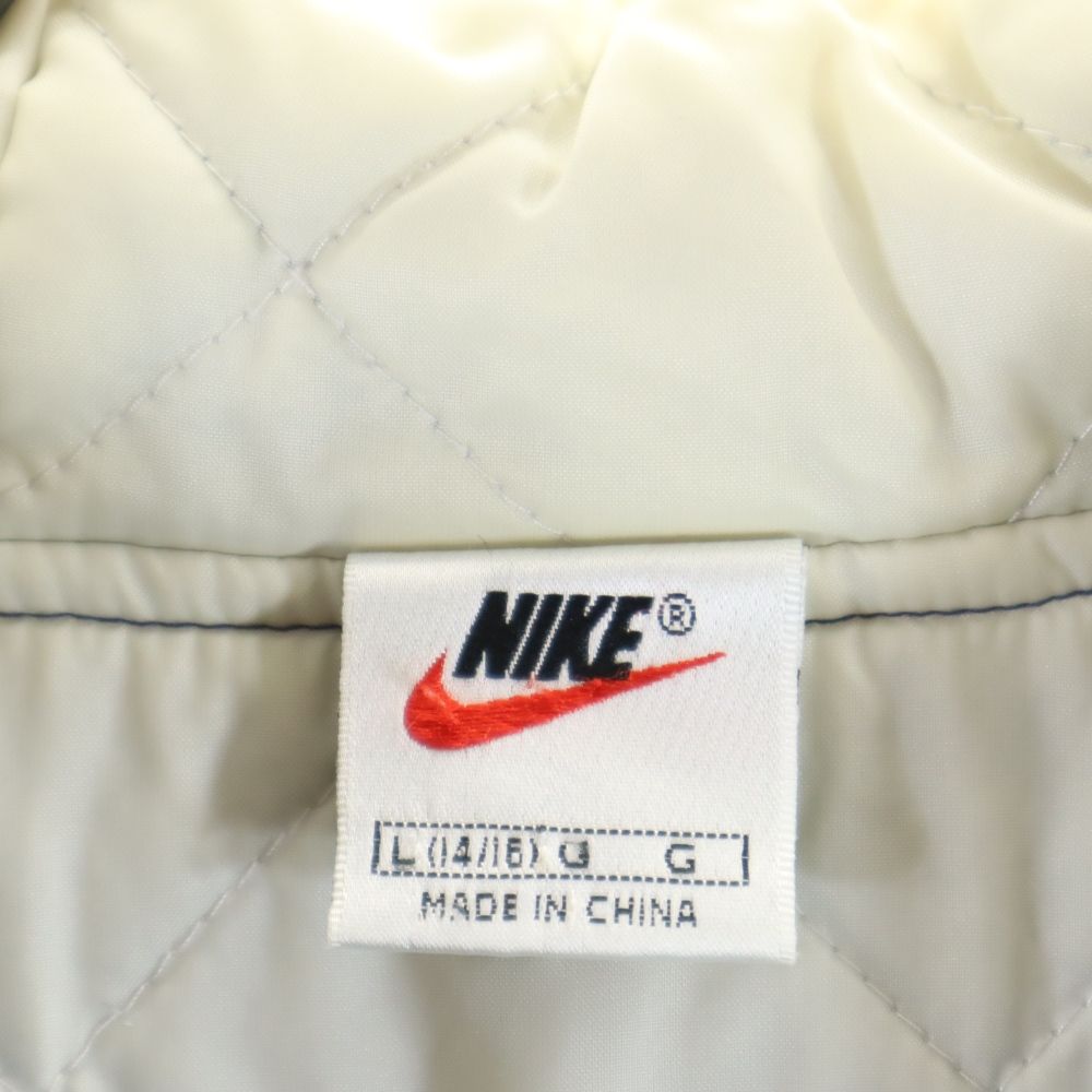 NIKE ナイキ 90s 00s 白タグ オールド トレーニング ベンチコート L(14/16) ネイビー フード キッズ