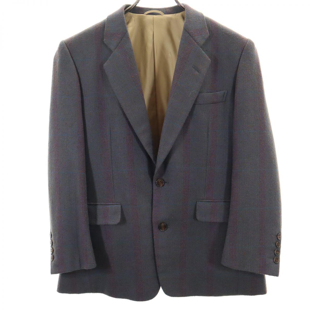 Christian Dior クリスチャンディオール 90s オールド チェック ウール テーラードジャケット AB-4 グレー系 メンズ