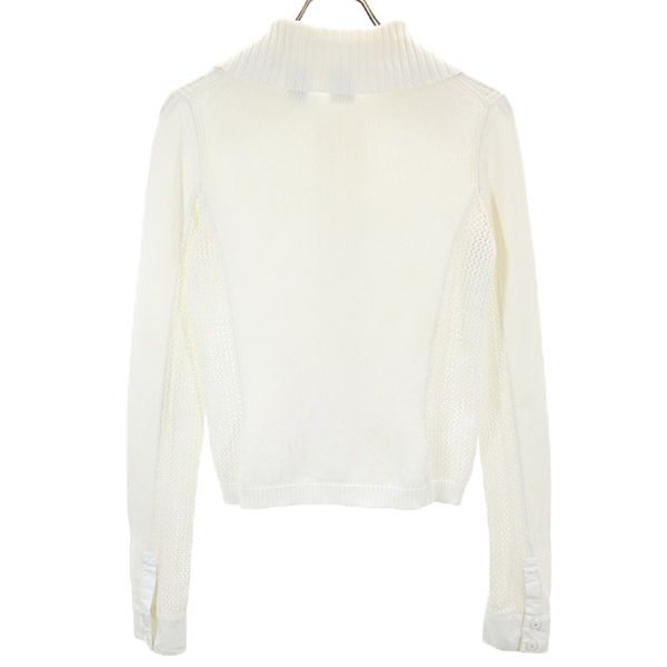 ARMANI EXCHANGE アルマーニエクスチェンジ 90s オールド コットン ニット ジャケット S ホワイト レディース
