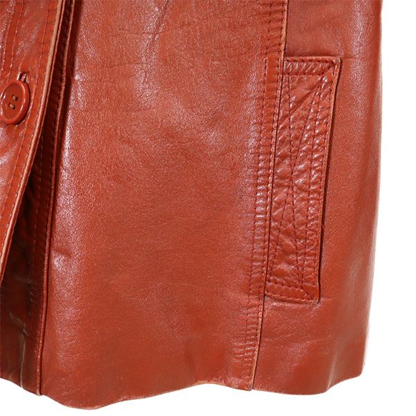 top skins 70s ヴィンテージ レザージャケット ブラウン系 本革 レディース