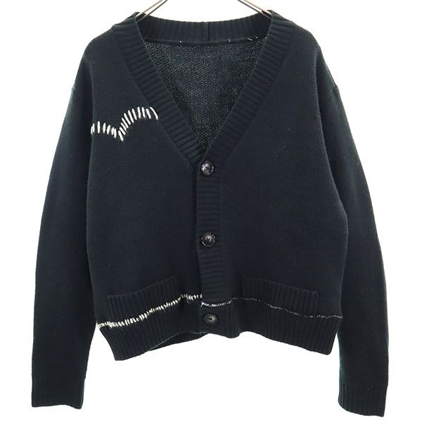 長袖 ニット カーディガン ブラック メンズ