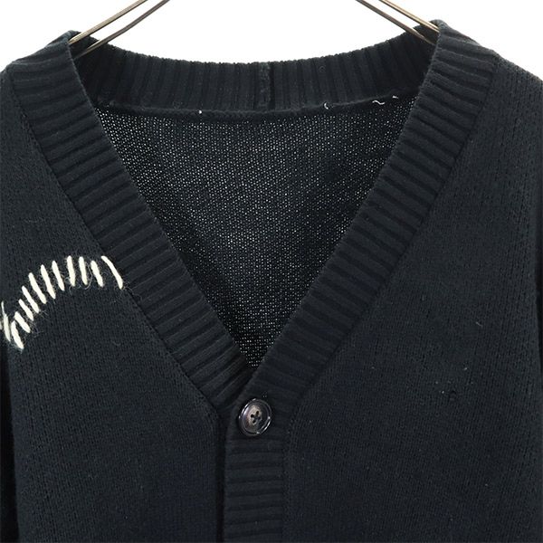 長袖 ニット カーディガン ブラック メンズ