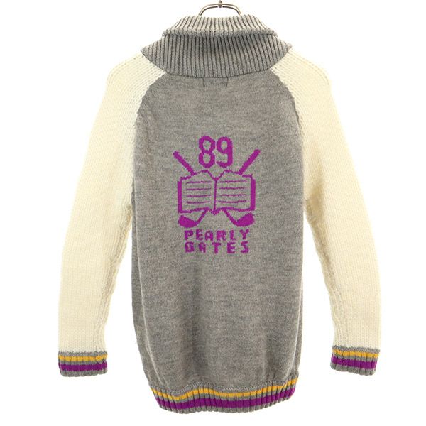 PEARLY GATES パーリーゲイツ ゴルフ ニットジャケット 2 グレー系 日本製 レディース