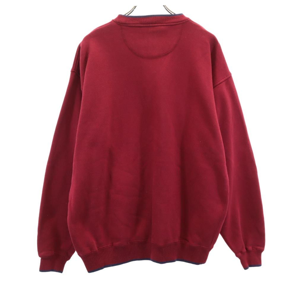 レッドクリフ 90s オールド 刺繍 ゴルフ 長袖 トレーナー L エンジ red cliff スウェット 裏起毛 メンズ