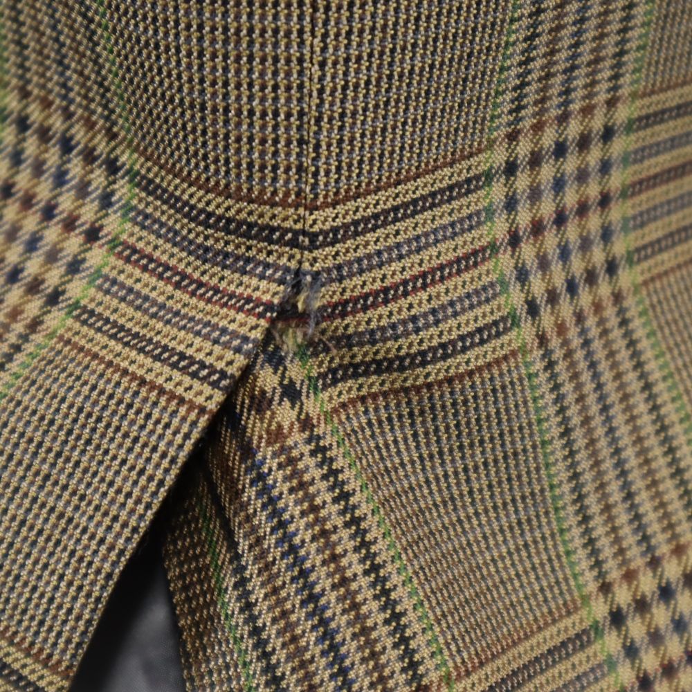 BURBERRY バーバリー チェック柄 テーラードジャケット 52L ブラウン系 LONDON メンズ