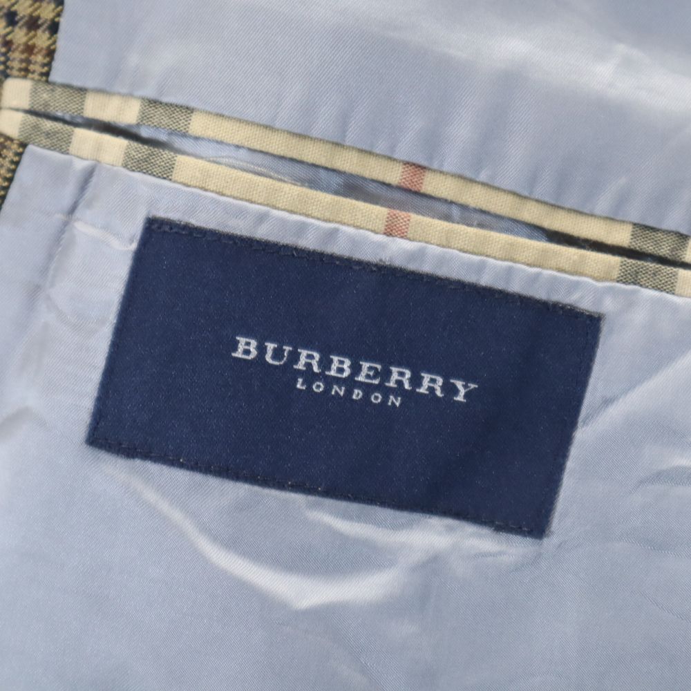 BURBERRY バーバリー チェック柄 テーラードジャケット 52L ブラウン系 LONDON メンズ