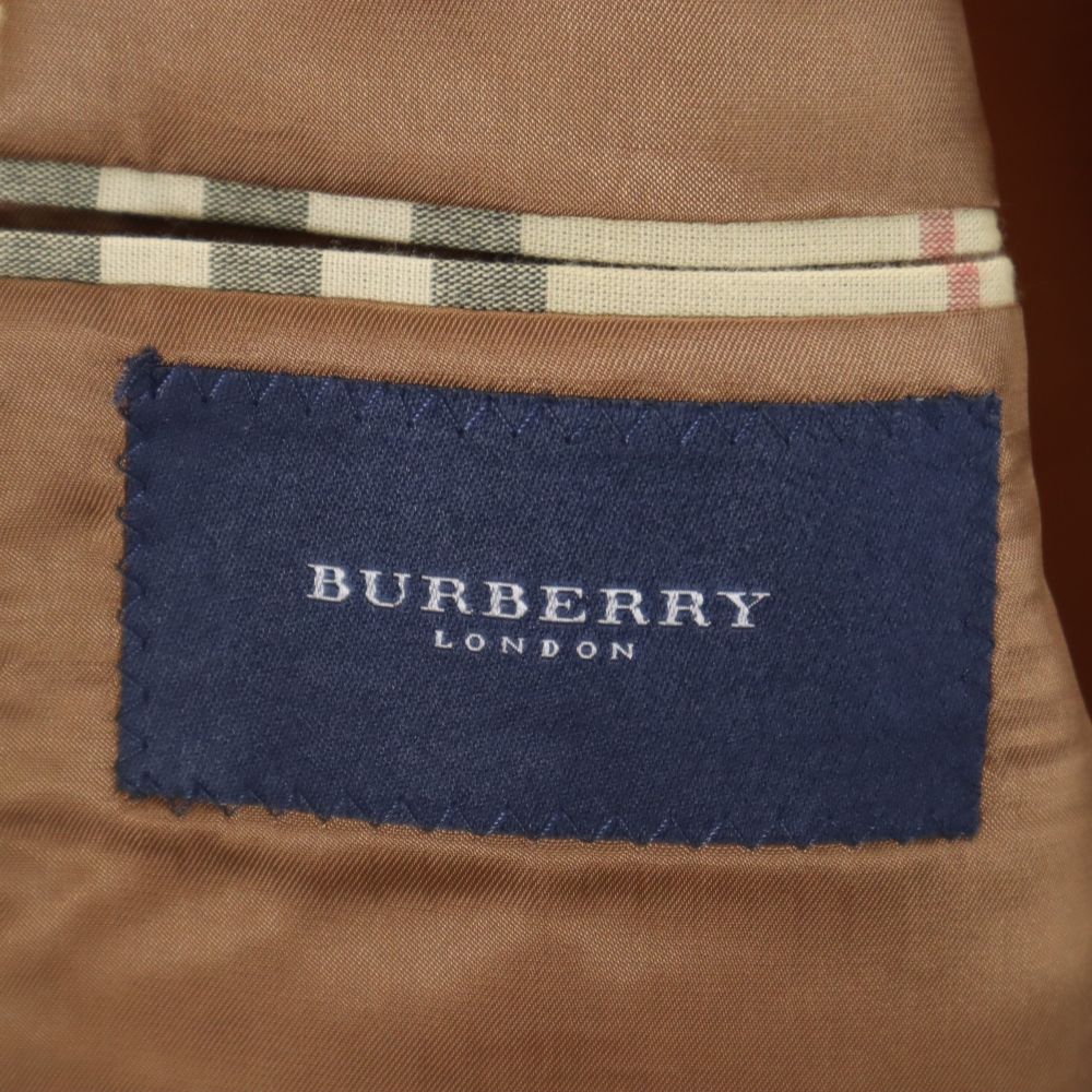 BURBERRY バーバリー 千鳥格子柄 ウール テーラードジャケット 42 ブラウン系 LONDON メンズ