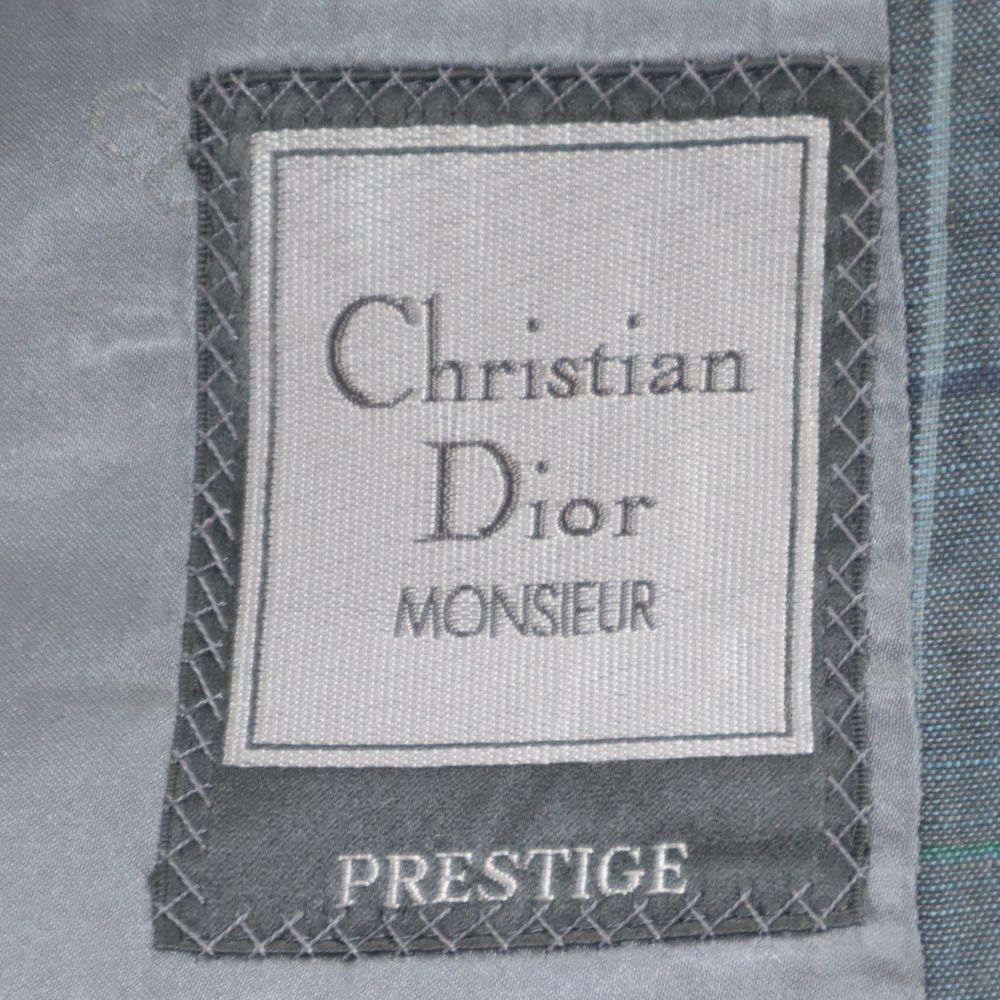 Christian Dior クリスチャンディオール 80s 90s オールド リネン100% テーラードジャケット 92-83-165 グレー系 メンズ