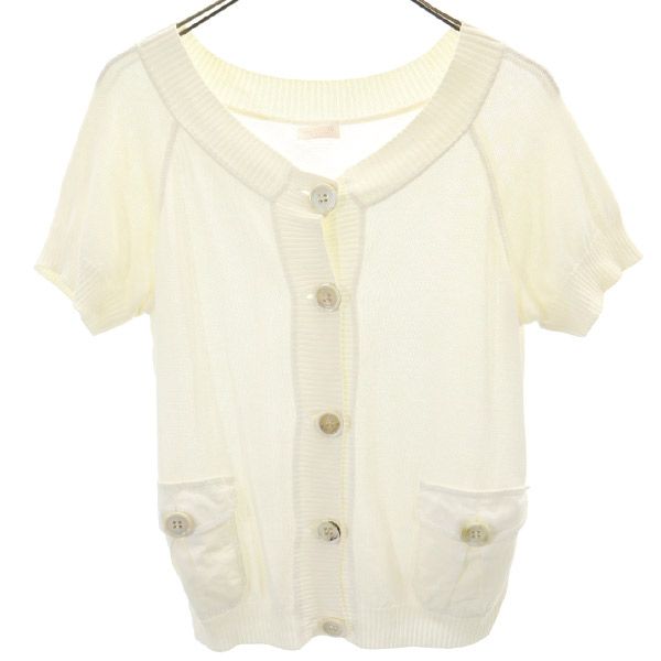 Valentino ヴァレンチノ 半袖 ニット カーディガン ホワイト ROMA レディース
