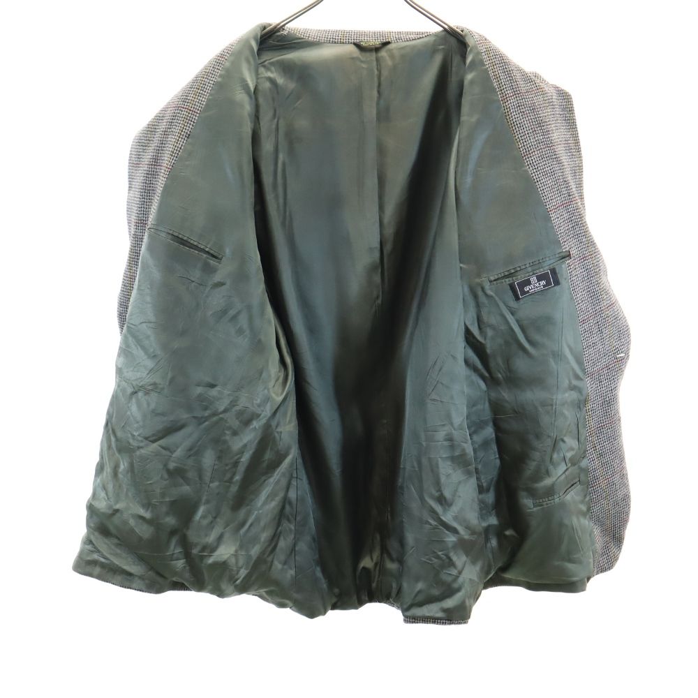 GIVENCHY ジバンシィ 80s 90s オールド チェック柄 テーラードジャケット グレー系 メンズ