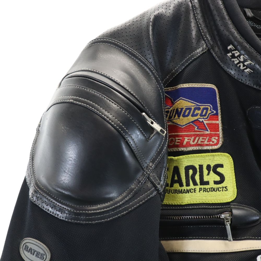 BATES ベイツ バイク ライナー付き 2way メッシュ ジャケット XXL ブラック系 ビッグサイズ プロテクター付き 半袖 メンズ