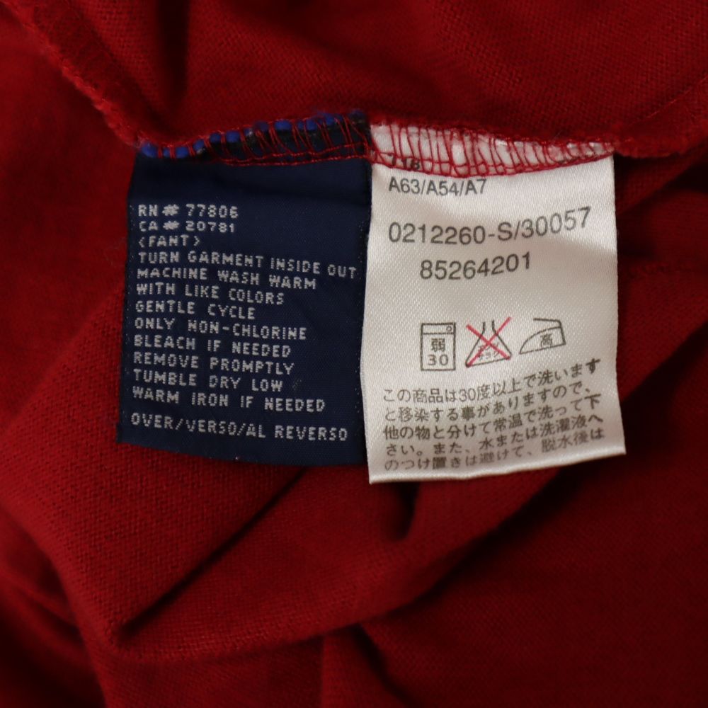 TOMMY HILFIGER トミーヒルフィガー 90s フラッグタグ オールド 長袖 Vネック Tシャツ M 赤系 ロンT メンズ