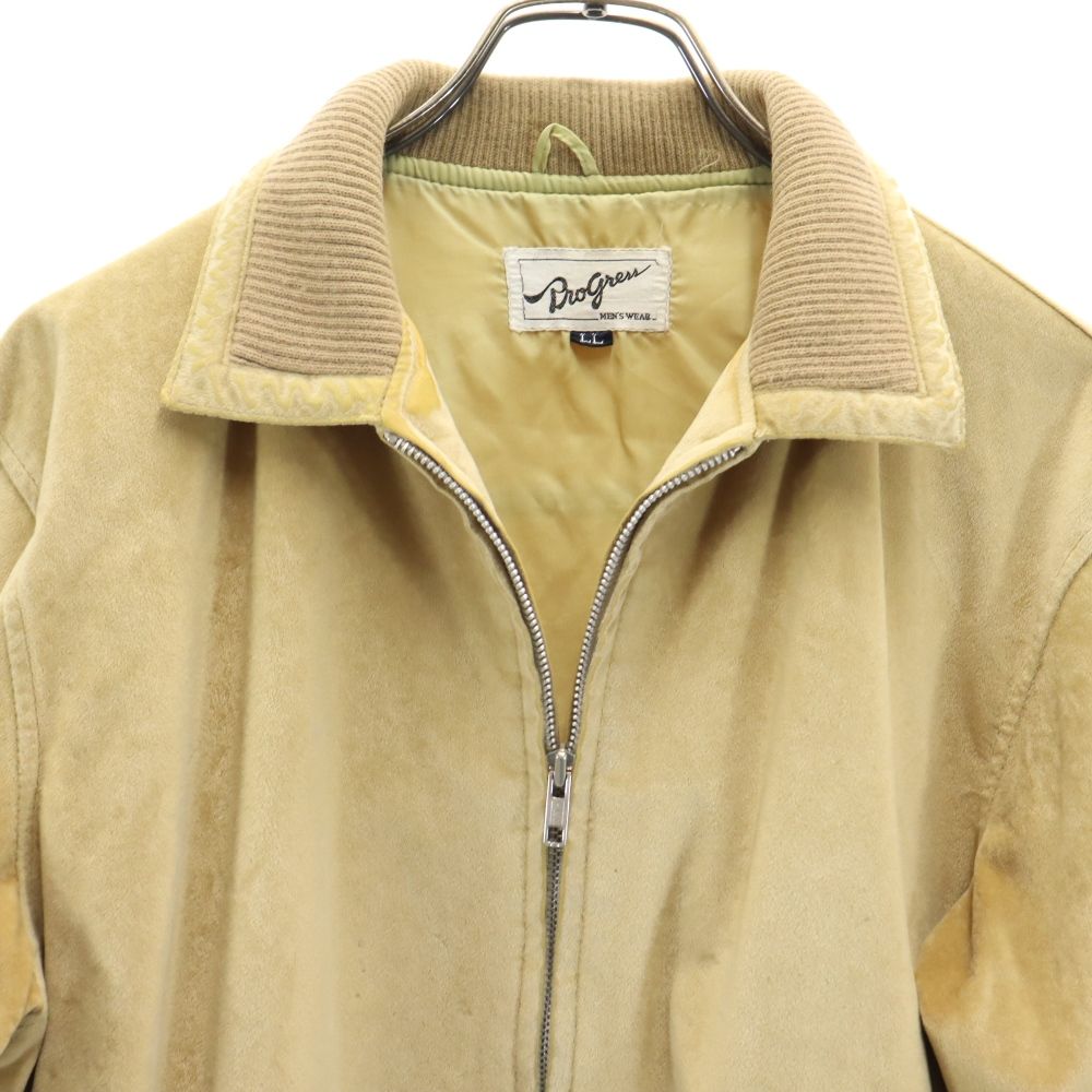 PROGRESS ジャパンヴィンテージ スウェード ジップジャケット LL ベージュ系 メンズ