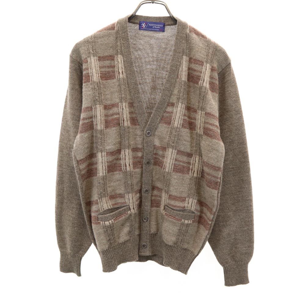 Austin Reed オースチンリード ウール ニット カーディガン M グレー系 メンズ