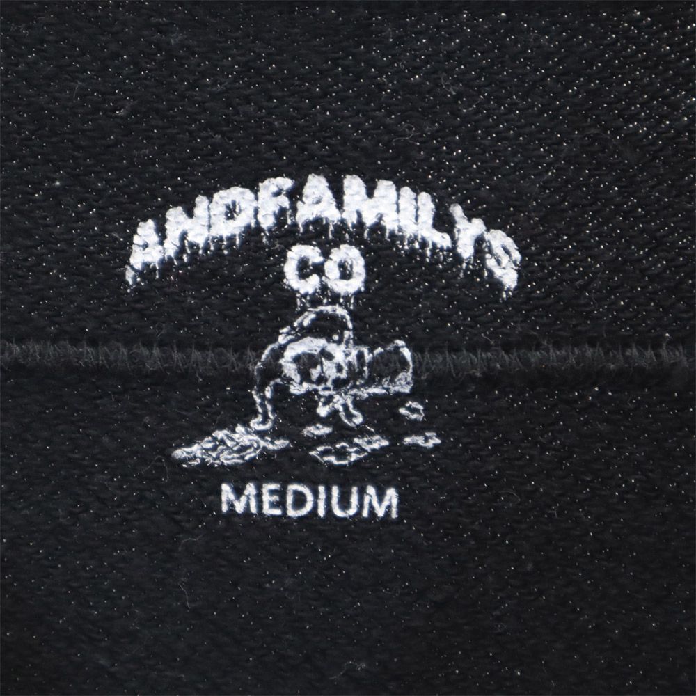 ANDFAMILYS co. アンドファミリーズ 長袖 カットオフ トレーナー M ブラック 日本製 スウェット メンズ
