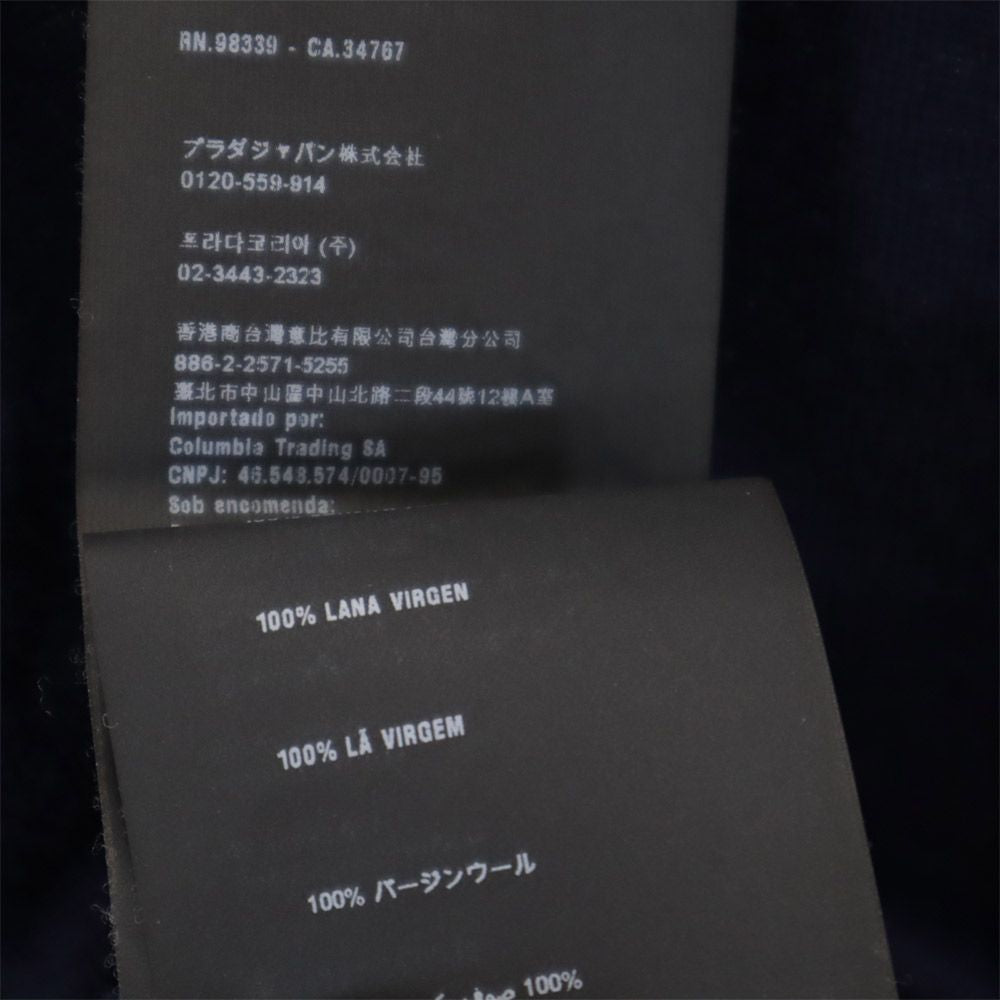 PRADA プラダ ウール 長袖 セーター 38 ネイビー系 ニット 薄手 レディース