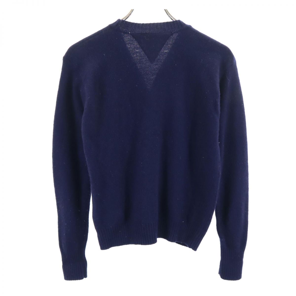 トミーヒルフィガー 90s オールド フラッグタグ 長袖 Vネック ウール ニット カーディガン S ネイビー TOMMY HILFIGER メンズ