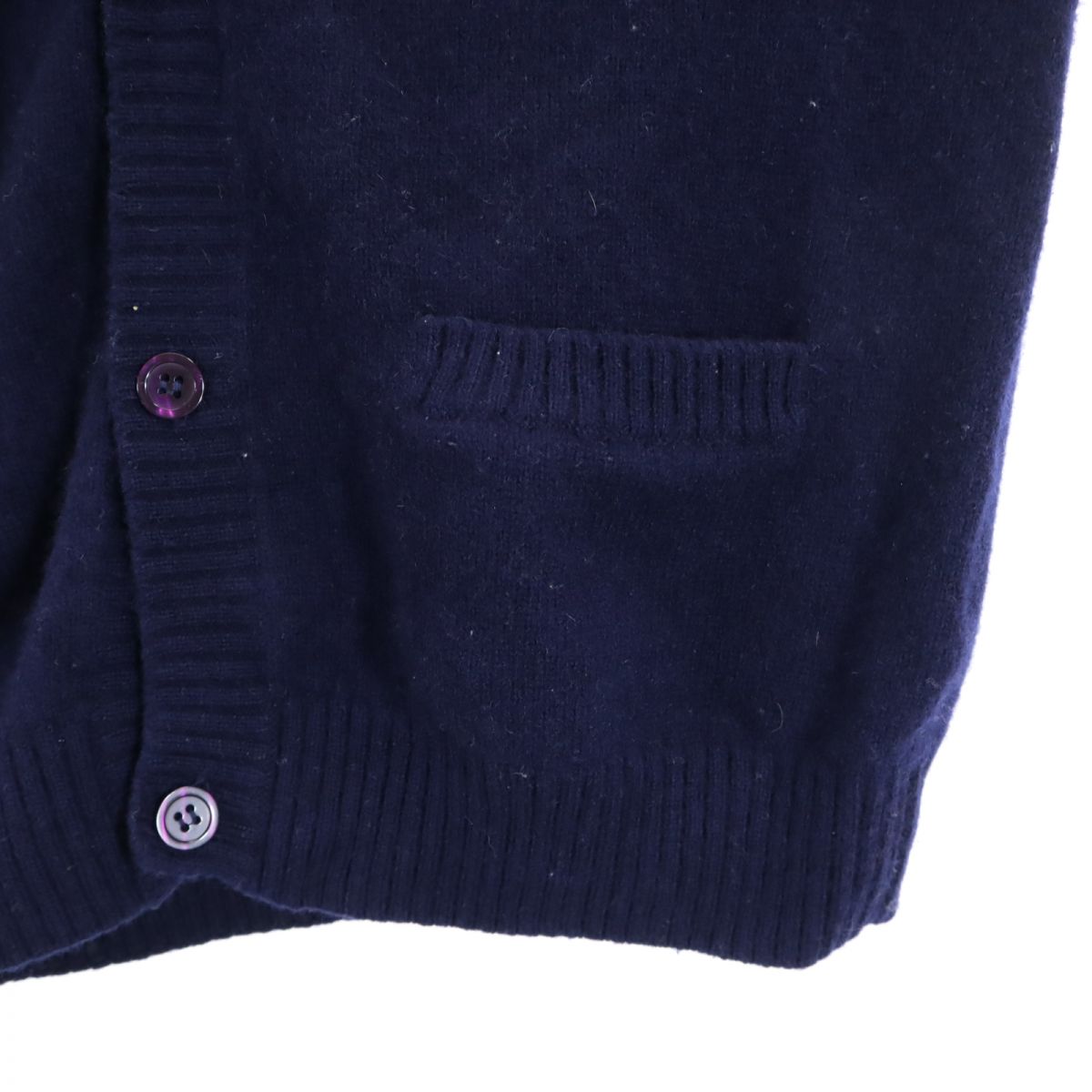 トミーヒルフィガー 90s オールド フラッグタグ 長袖 Vネック ウール ニット カーディガン S ネイビー TOMMY HILFIGER メンズ