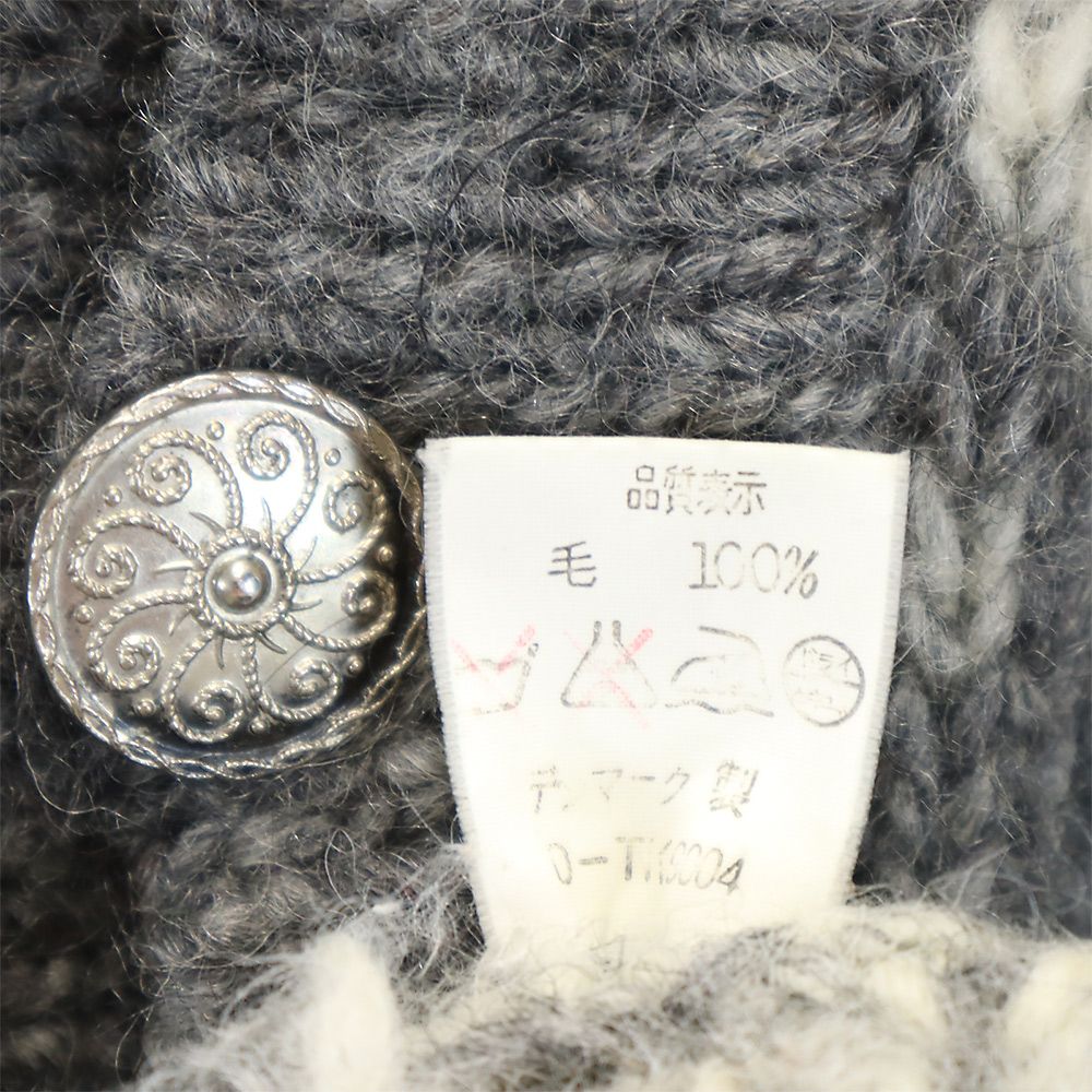 STOBI ノルディック ウール カーディガン L グレー メンズ