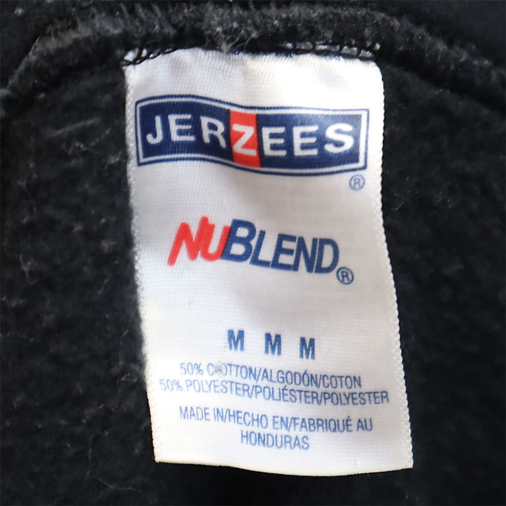 JERZEES ジャージーズ プリント 長袖 スウェットパーカー M ブラック プルオーバー 裏起毛 メンズ