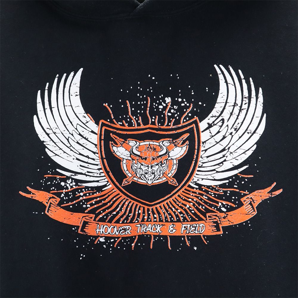 ジャージーズ プリント 長袖 スウェットパーカー M ブラック JERZEES プルオーバー 裏起毛 メンズ