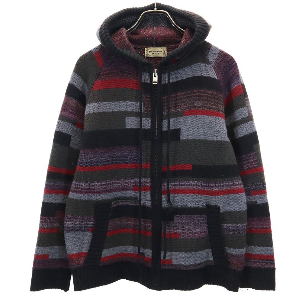 BIGHORIDAY ビックホリデー &ティーエムティー ニット ジップパーカー M ブラック系 TMT メンズ