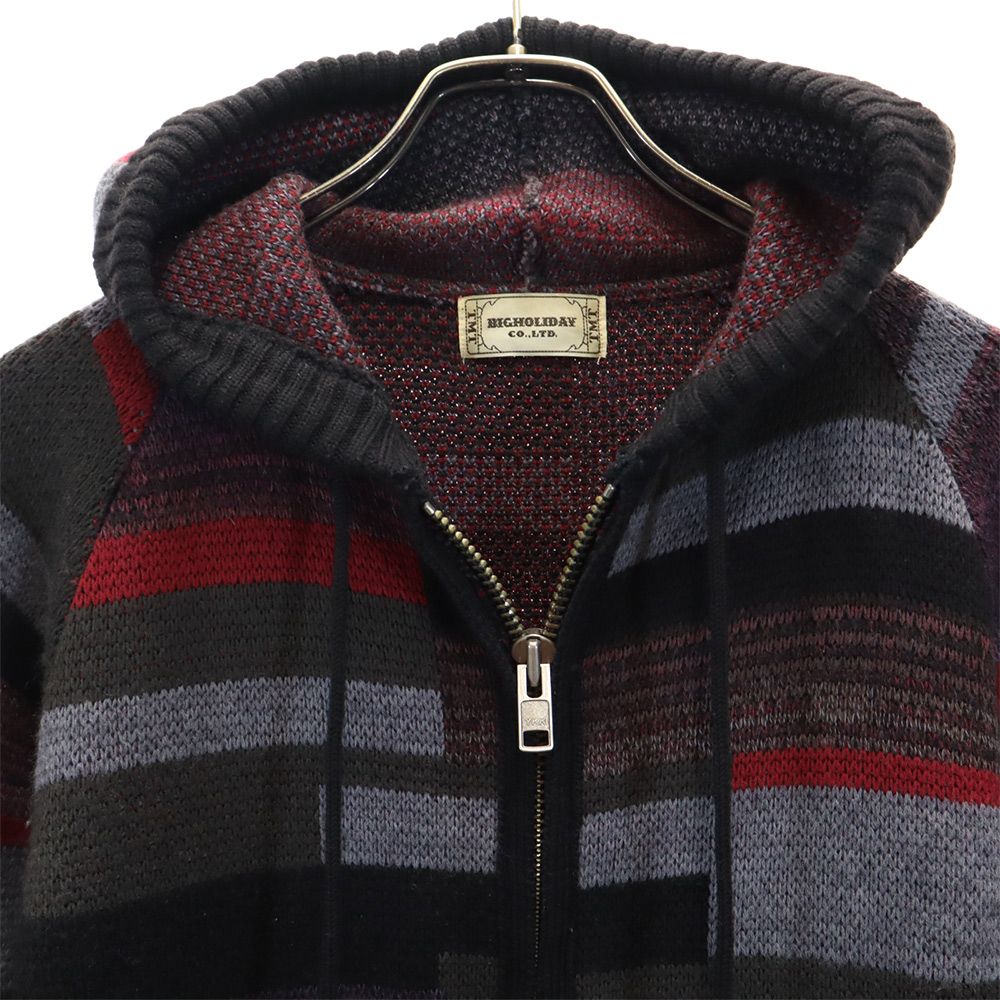 BIGHORIDAY ビックホリデー &ティーエムティー ニット ジップパーカー M ブラック系 TMT メンズ