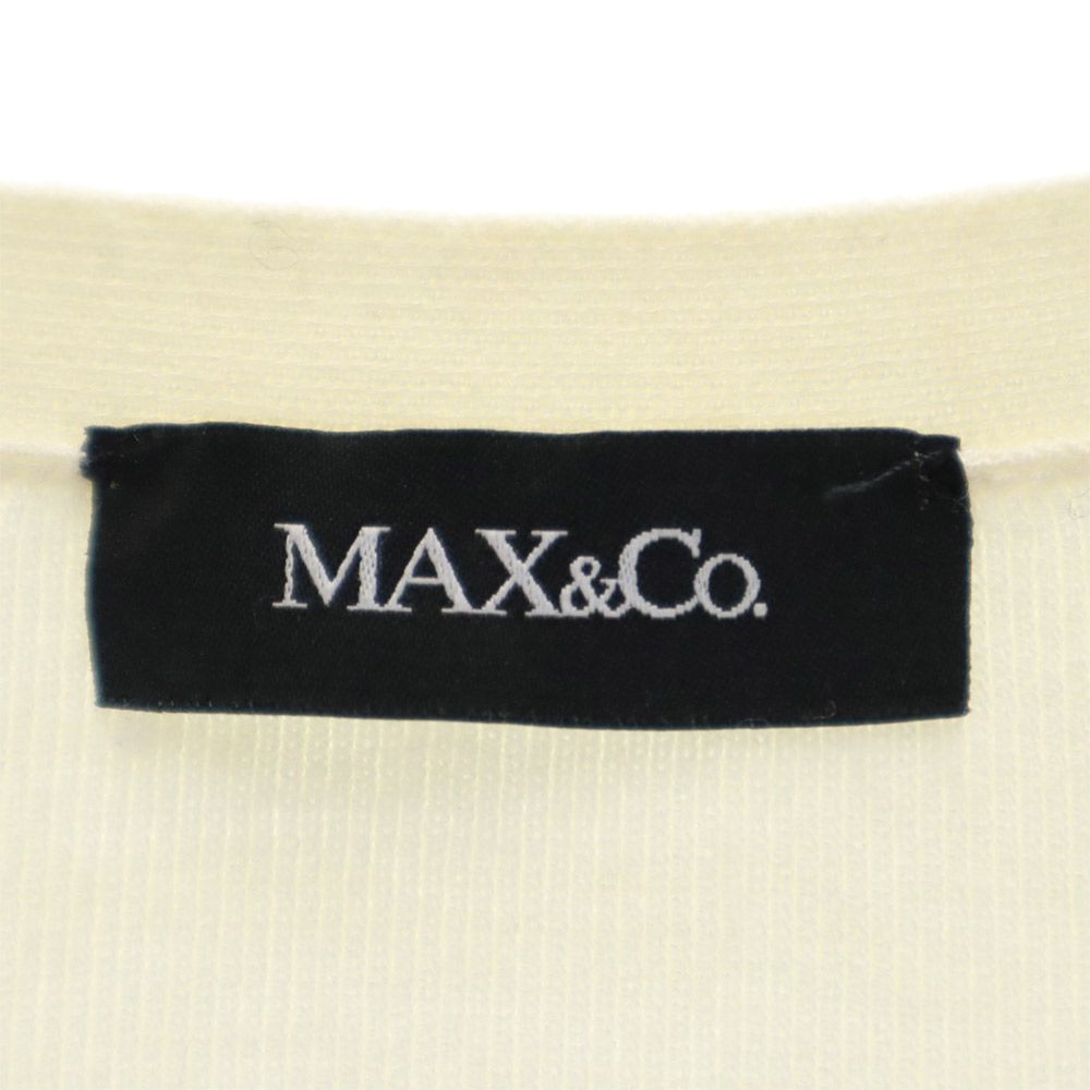 MAX&CO マックスアンドコー 長袖 Vネック ニット カーディガン ホワイト レディース