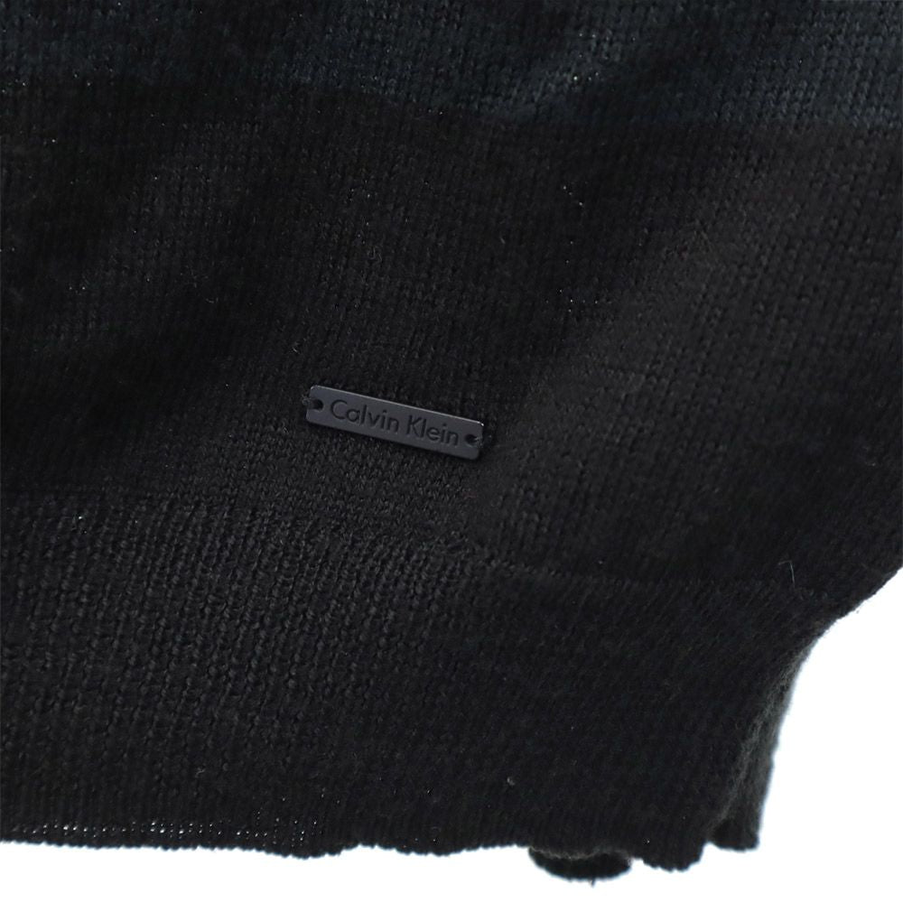 Calvin klein カルバンクライン ウールブレンド 長袖 セーター XL ブラック系 ニット メンズ