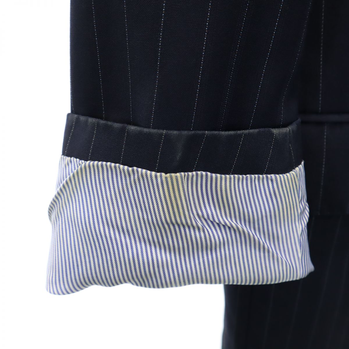 VISARUNO ビサルノ ウール ストライプ スーツ 上下 セットアップ 4-M ネイビー メンズ