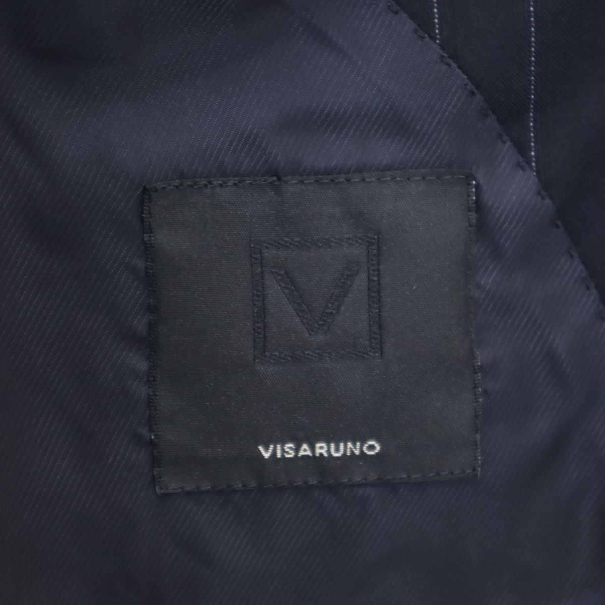 VISARUNO ビサルノ ウール ストライプ スーツ 上下 セットアップ 4-M ネイビー メンズ