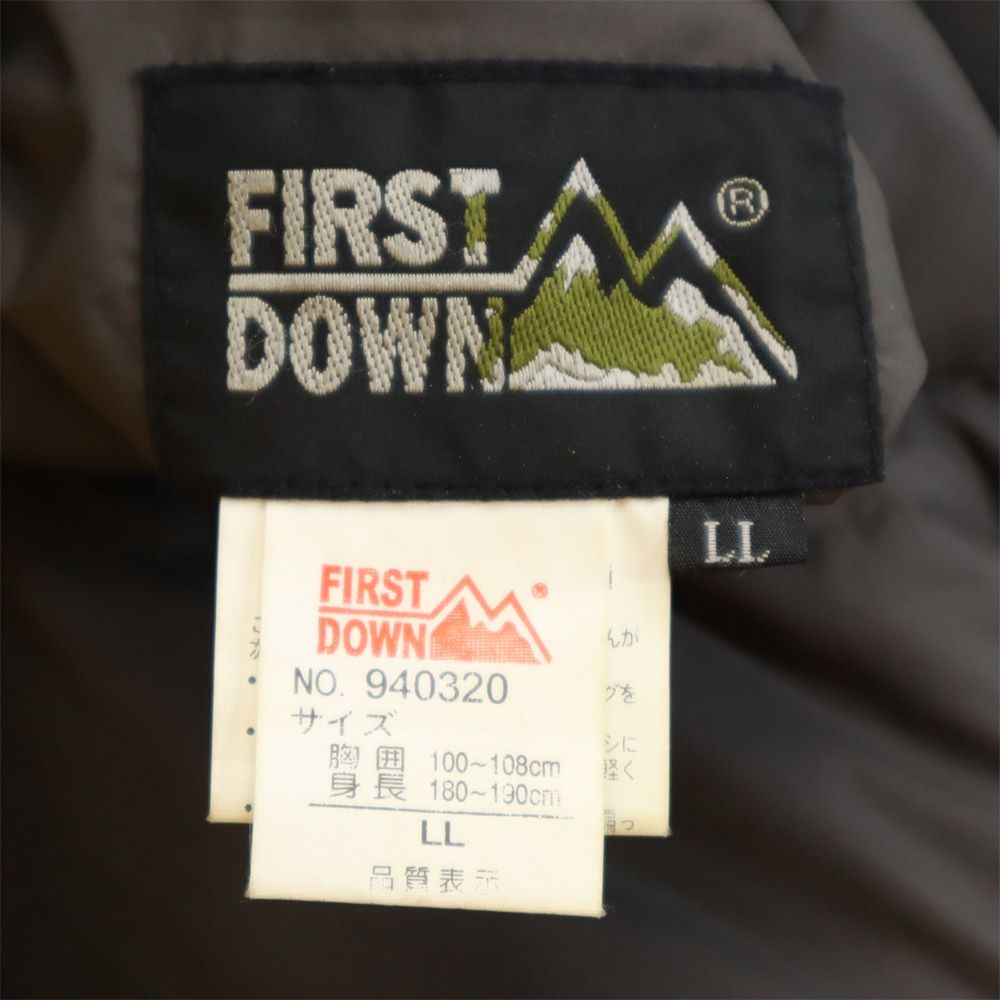 FIRSTDOWN ファーストダウン リバーシブル ダウンジャケット LL 黒×グレー メンズ