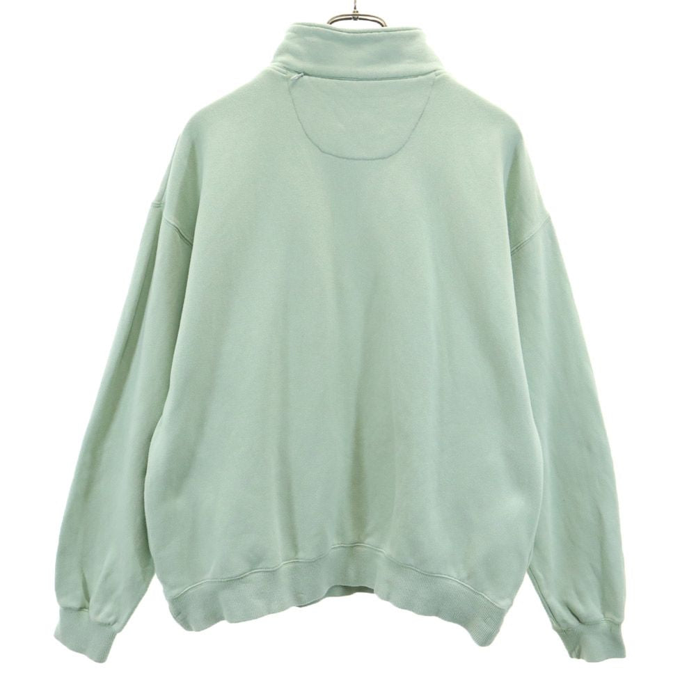 ハフ 日本製 長袖 ハーフジップ トレーナー S グリーン系 HUF スウェット 裏起毛 刺繍 プルオーバー メンズ