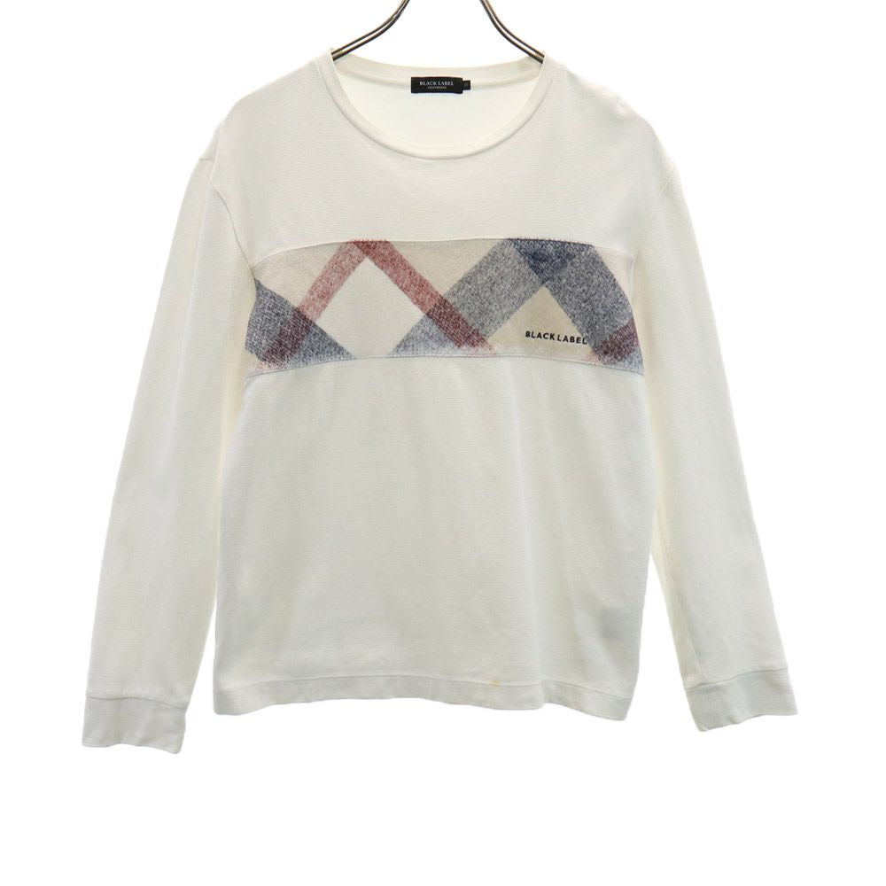 BLACK LABEL CRESTBRIDGE ブラックレーベル クレストブリッジ 三陽商会 長袖 Tシャツ M ホワイト ロンT メンズ
