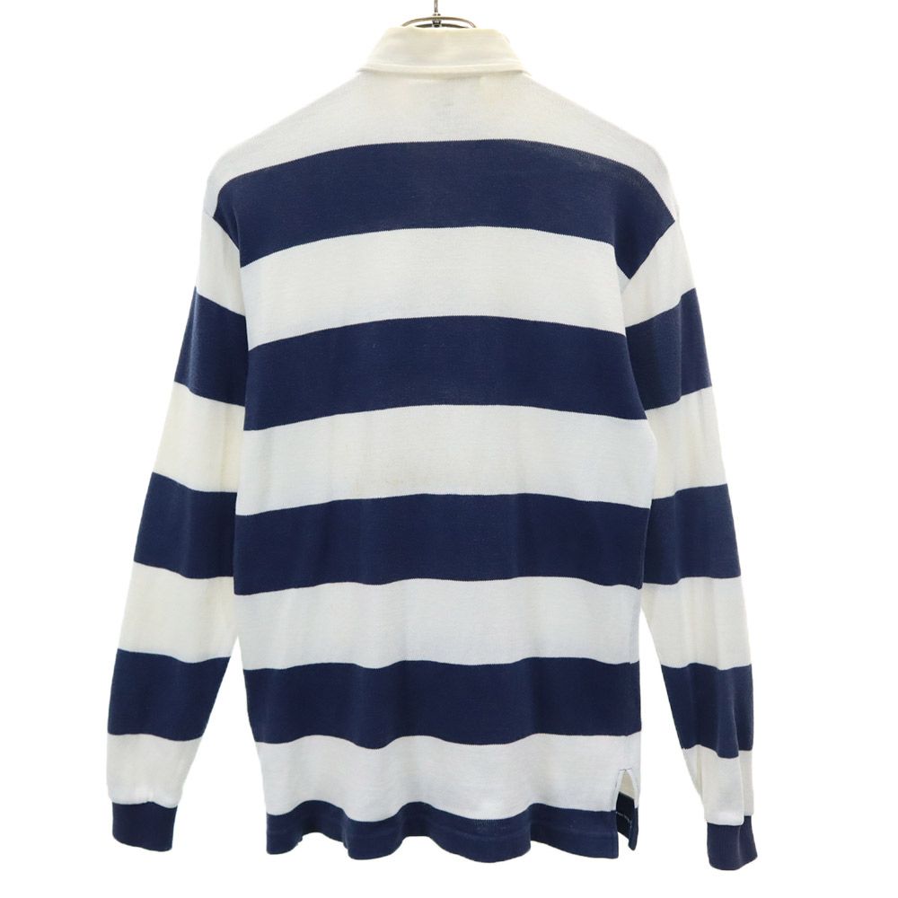 INTERNATIONAL RUGBY JERSEY ボーダー柄 ラグビー 長袖 ラガーシャツ M ネイビー×ホワイト INTERNATIONAL RUGBY JERSEY ニット ジャージ メンズ