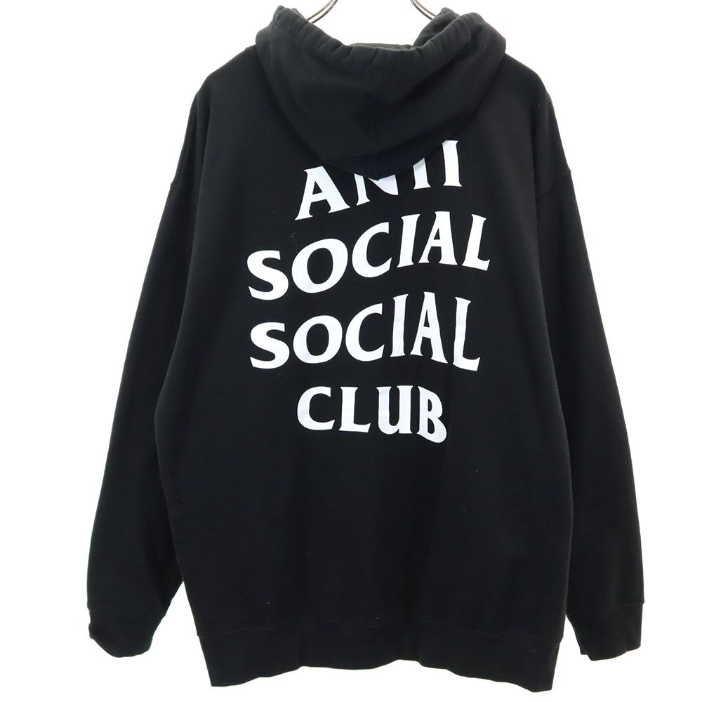 アンチソーシャルクラブ USA製 バックプリント 長袖 スウェットパーカー XL ブラック ANTI SOCIAL CLUB プルオーバー 裏起毛 メンズ