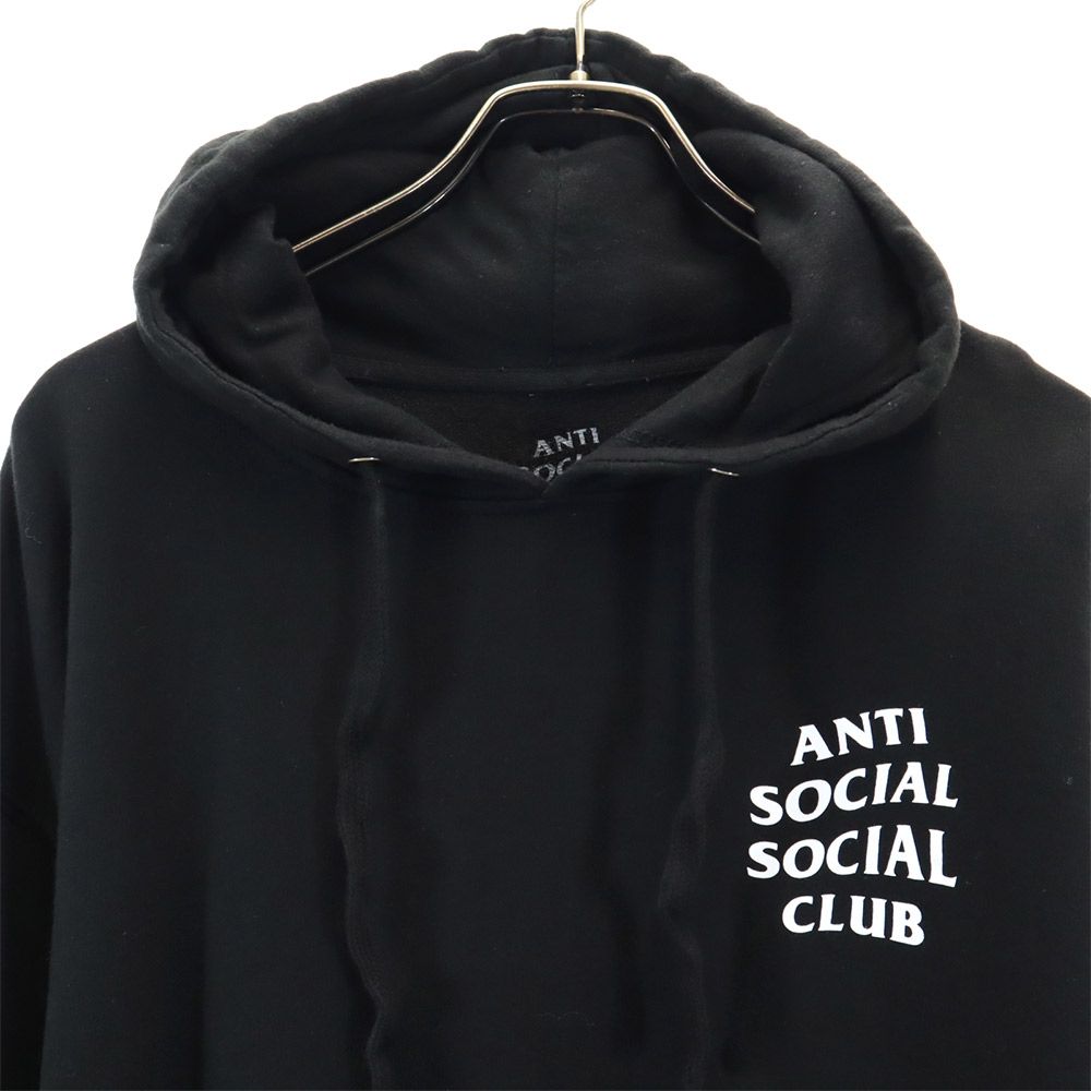 アンチソーシャルクラブ USA製 バックプリント 長袖 スウェットパーカー XL ブラック ANTI SOCIAL CLUB プルオーバー 裏起毛 メンズ