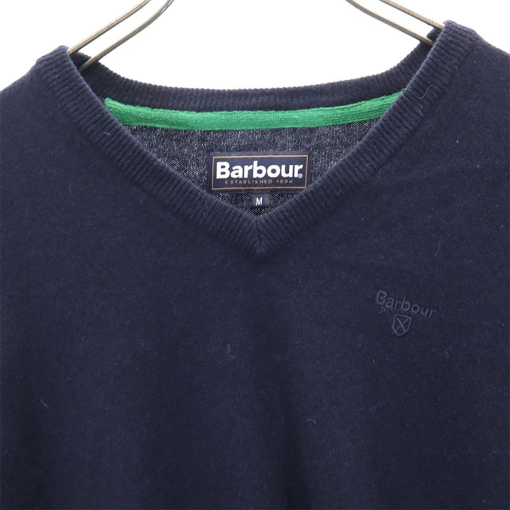 Barbour バブアー ウール 長袖 セーター M ネイビー ニット メンズ