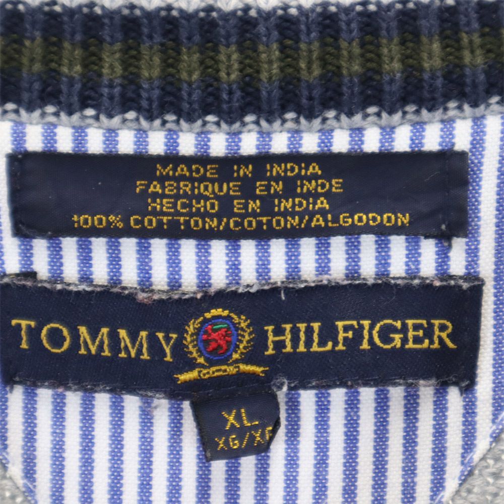 TOMMY HILFIGER トミーヒルフィガー 長袖 セーター XL グレー コットン ニット メンズ
